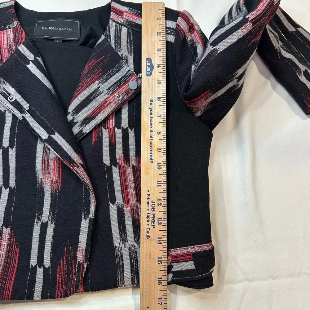 Bcbg Max Azria moto Jacket Black and Red Size M - Picture 7 of 11